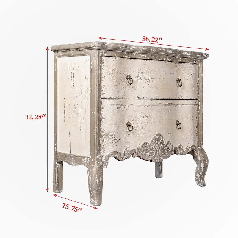 Meuble de rangement vintage en bois avec finition antique et étagères réglables