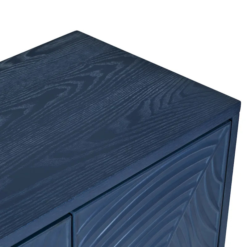Meuble de rangement multifonctionnel, Buffet à quatre portes avec texture unique, Étagères réglables