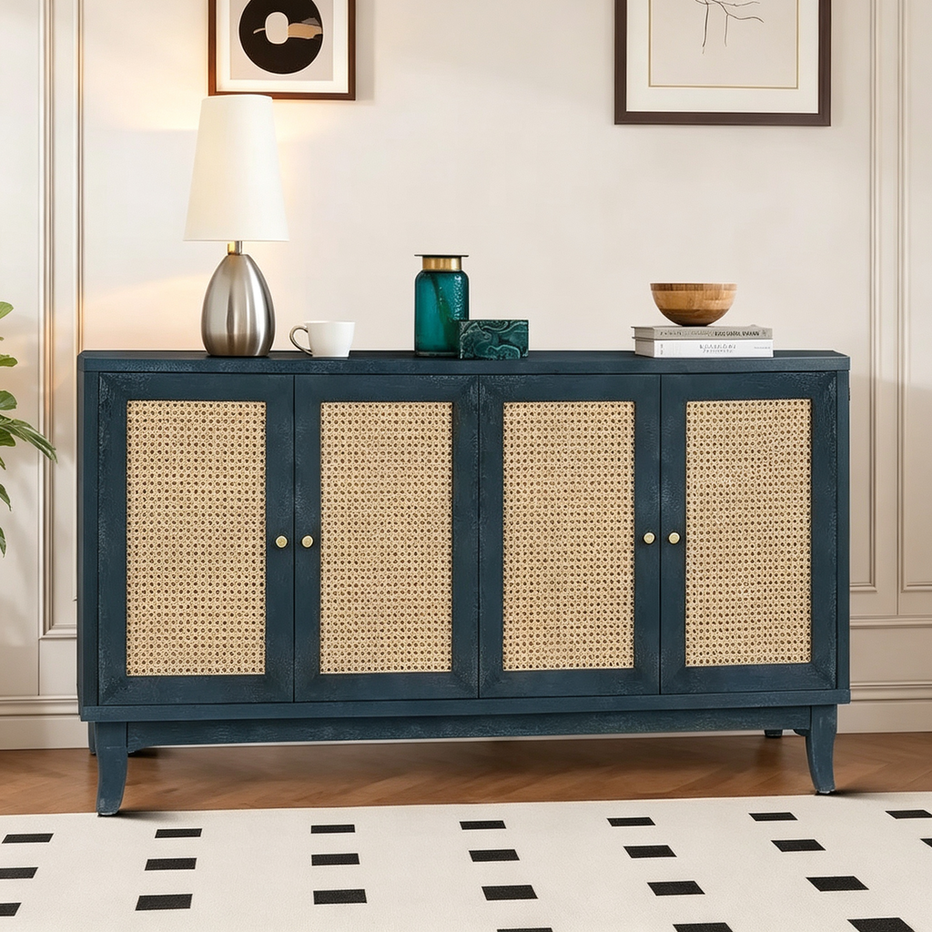 Bahut horizontal de style ferme moderne avec deux armoires