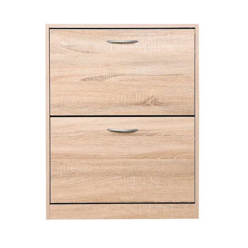 Meuble à chaussures en bois pour entrée, meuble de rangement pour chaussures blanc avec 2 portes battantes