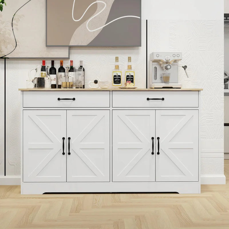 55.91 Grand buffet de ferme, armoire de rangement, bahut.