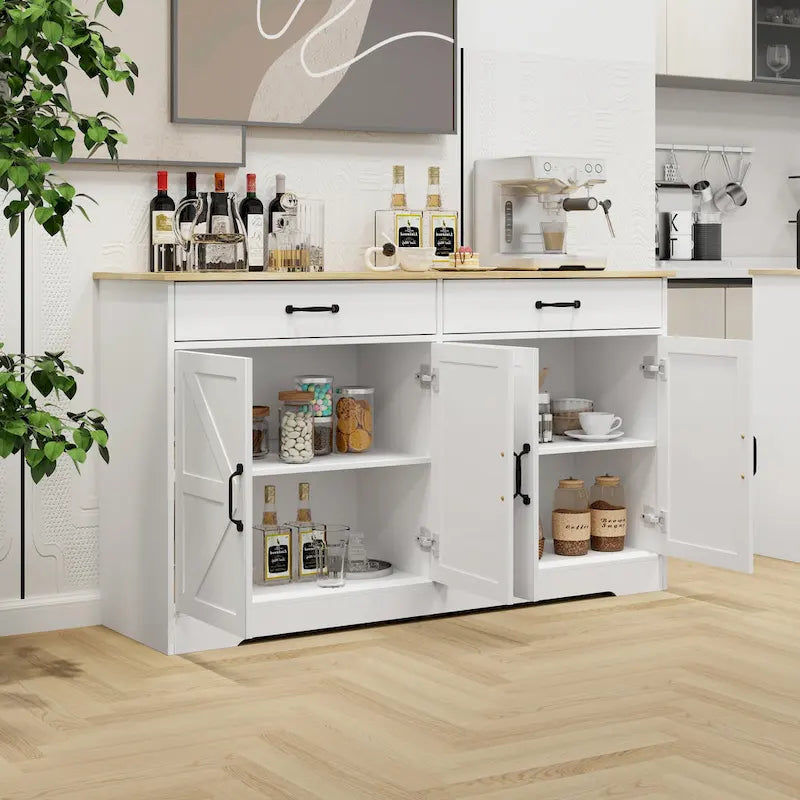 55.91 Grand buffet de ferme, armoire de rangement, bahut.
