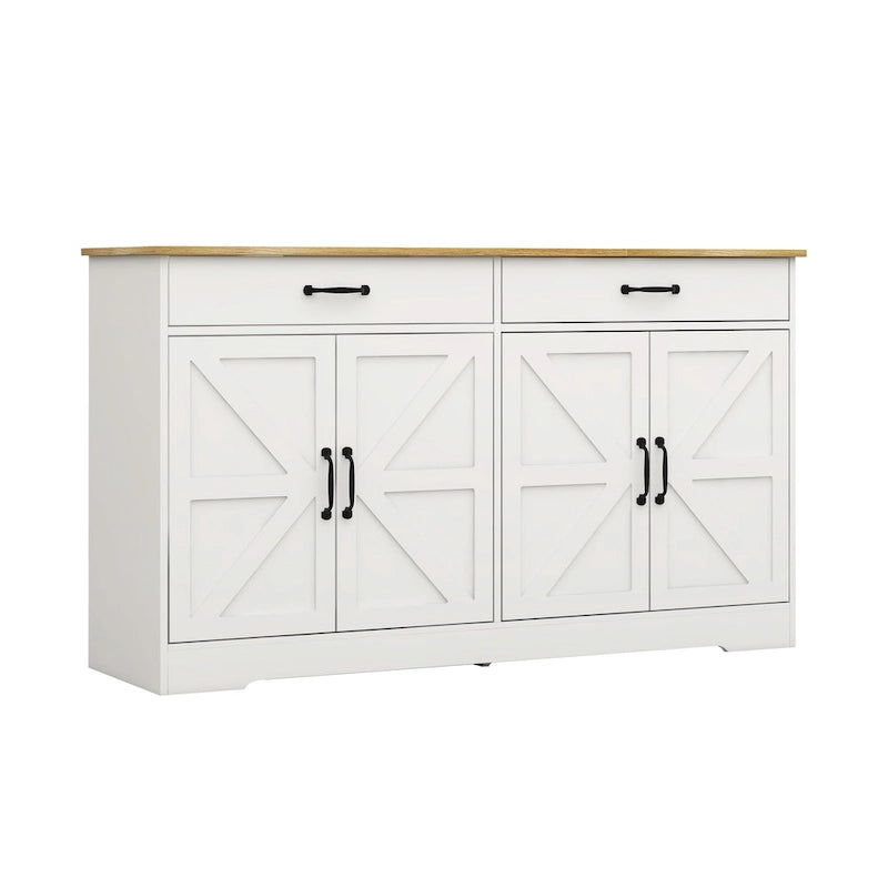 55.91 Grand buffet de ferme, armoire de rangement, bahut.