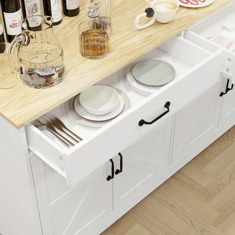 55.91 Grand buffet de ferme, armoire de rangement, bahut.