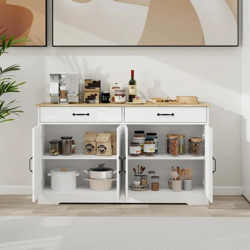 55.91 Grand buffet de ferme, armoire de rangement, bahut.
