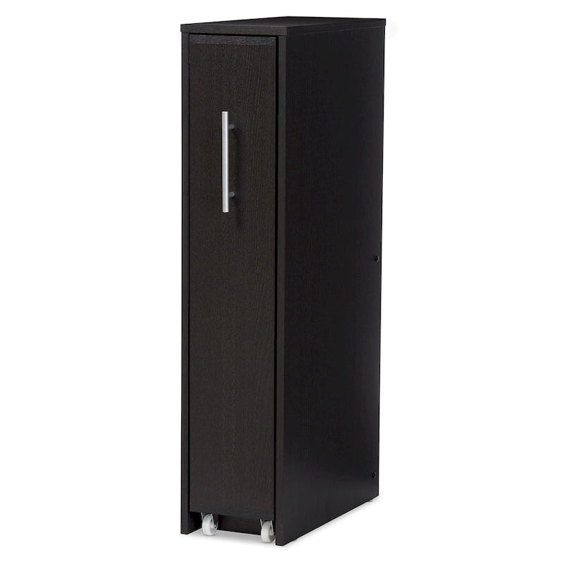 Étagère 5 tablettes brun foncé moderne avec cadre en bois