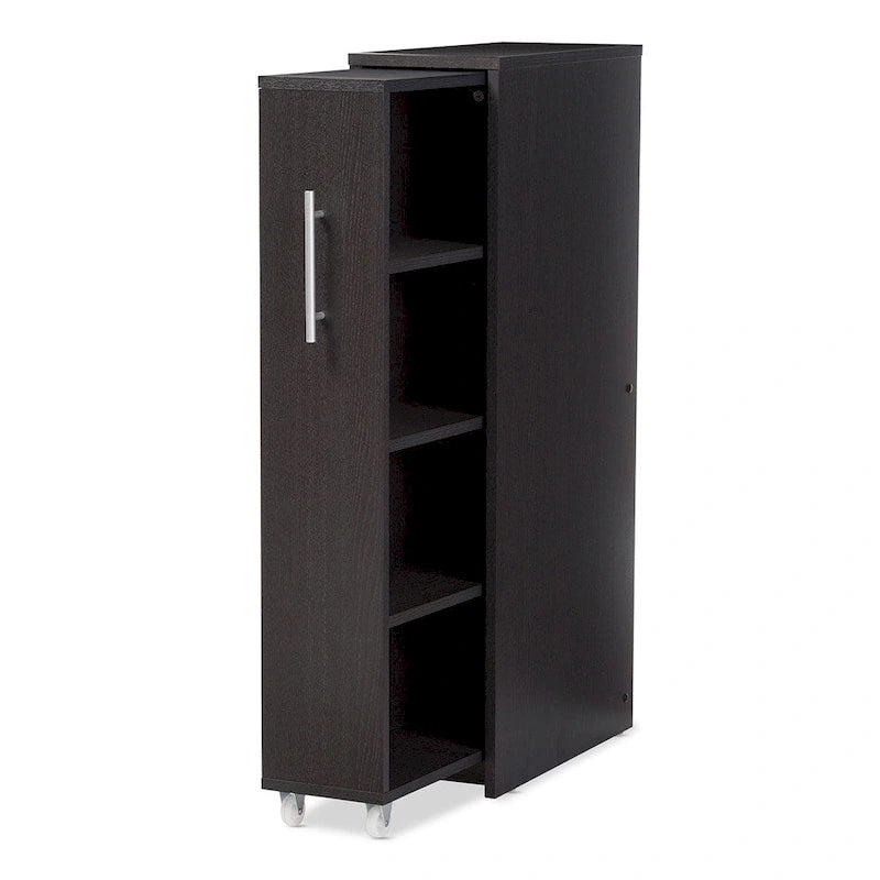 Étagère 5 tablettes brun foncé moderne avec cadre en bois