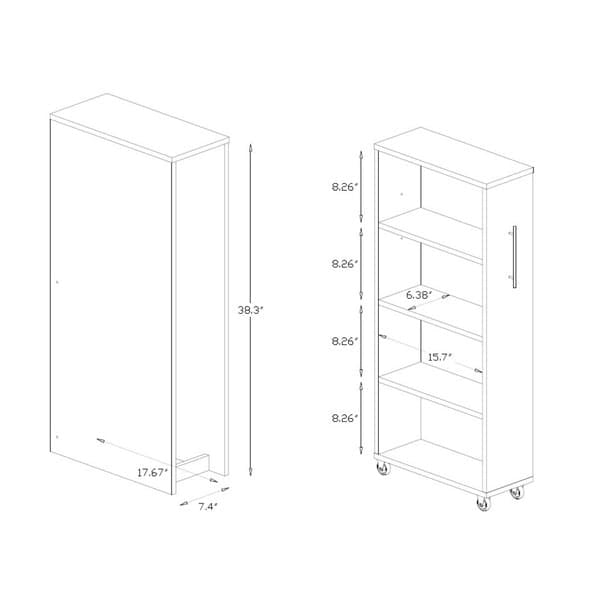 Étagère 5 tablettes brun foncé moderne avec cadre en bois