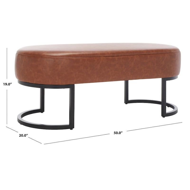 Banc ovale - 50 L x 20 P x 19 H - 50Lx20Px19H