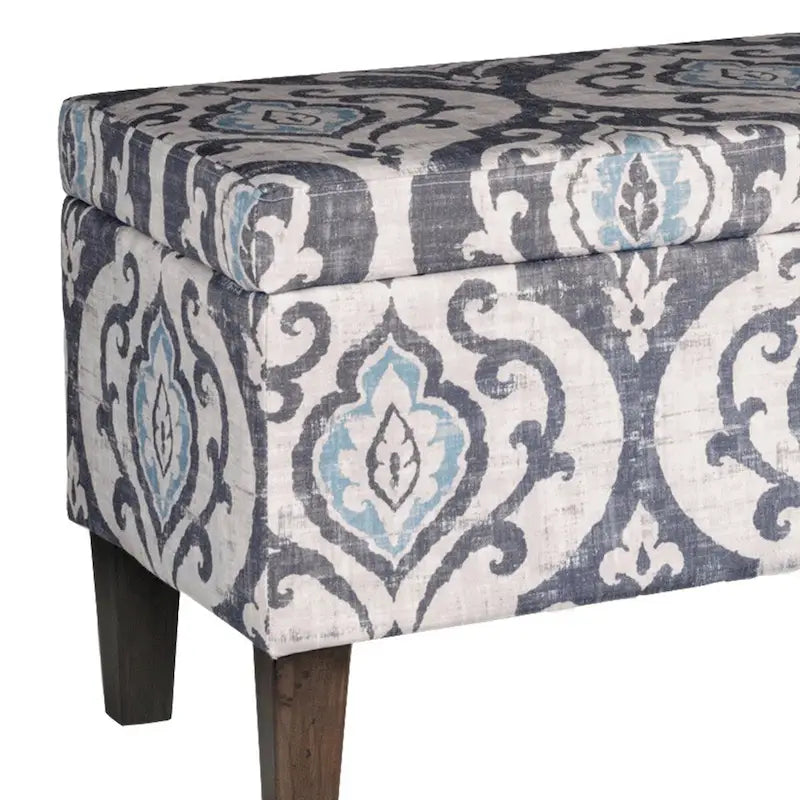 Banc polyvalent en damas multicolore avec rangement à charnière – 36 x 16 x 18