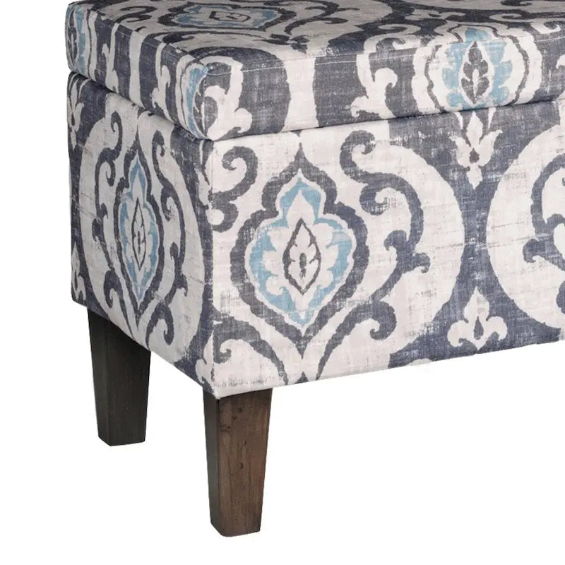 Banc polyvalent en damas multicolore avec rangement à charnière – 36 x 16 x 18