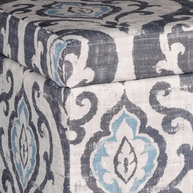 Banc polyvalent en damas multicolore avec rangement à charnière – 36 x 16 x 18