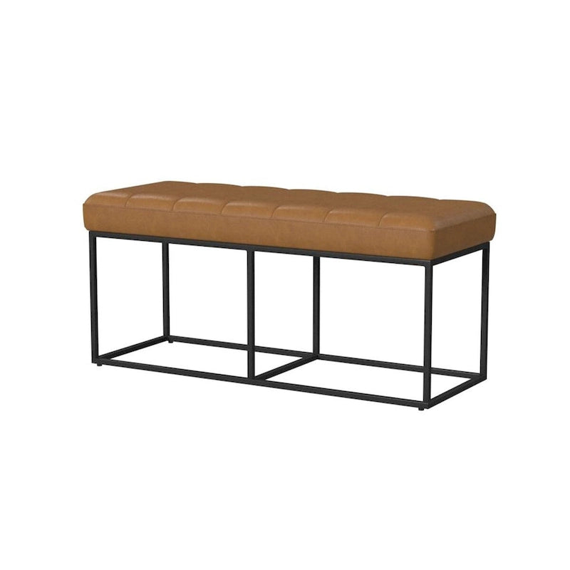Banc d'entrée industriel rembourré en similicuir avec cadre en métal