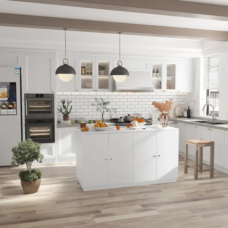 Bahut blanc avec de nombreux compartiments de rangement pour la maison moderne - 63