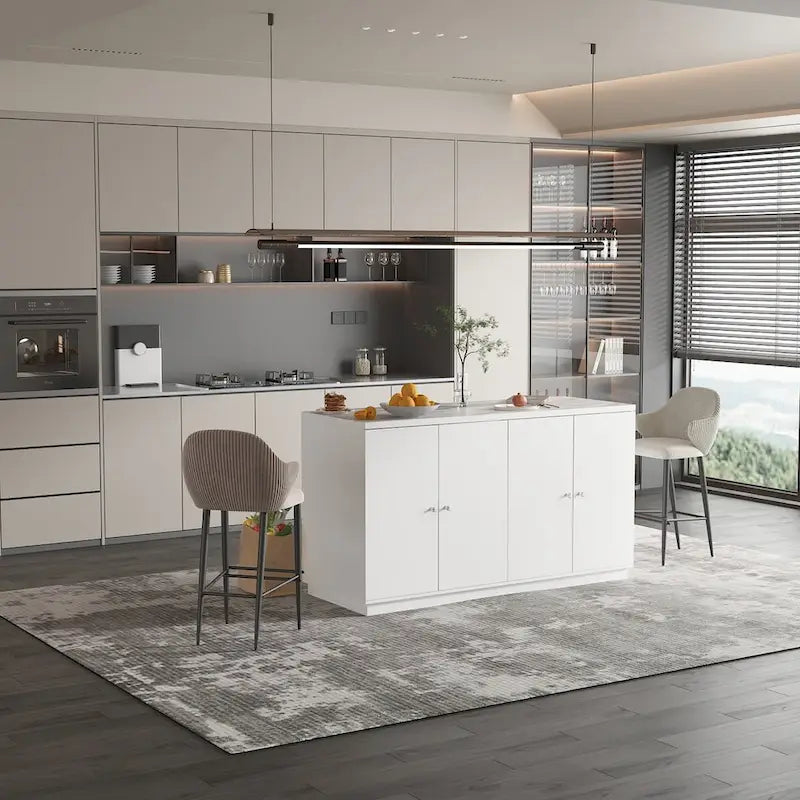 Bahut blanc avec de nombreux compartiments de rangement pour la maison moderne - 63
