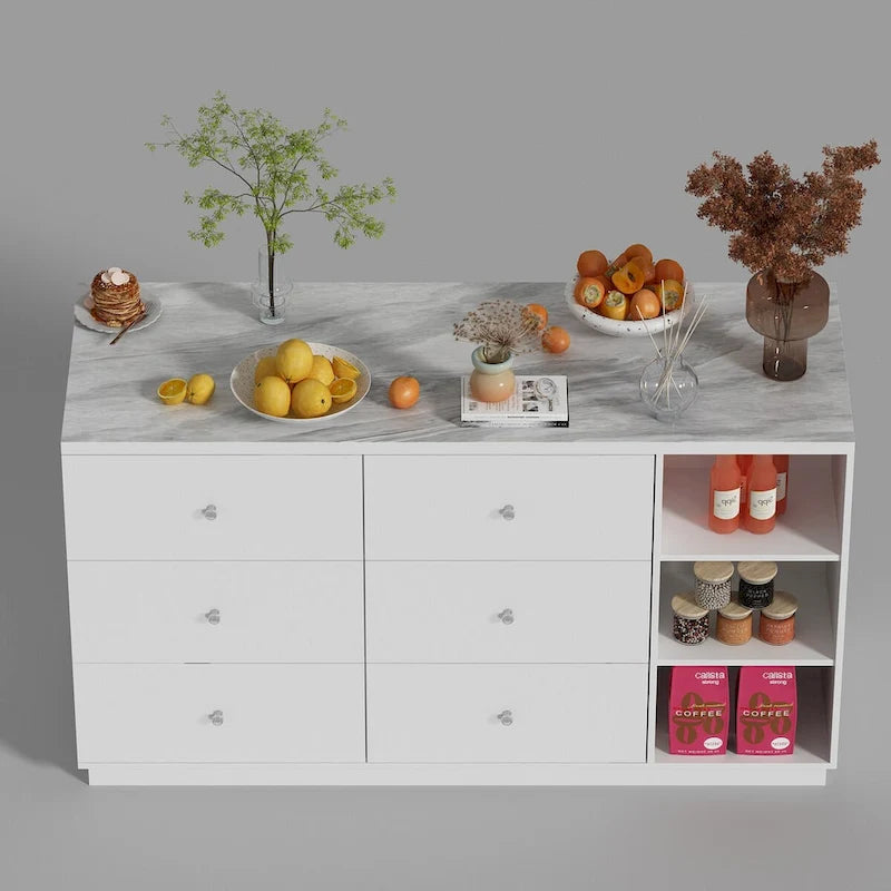 Bahut blanc avec de nombreux compartiments de rangement pour la maison moderne - 63