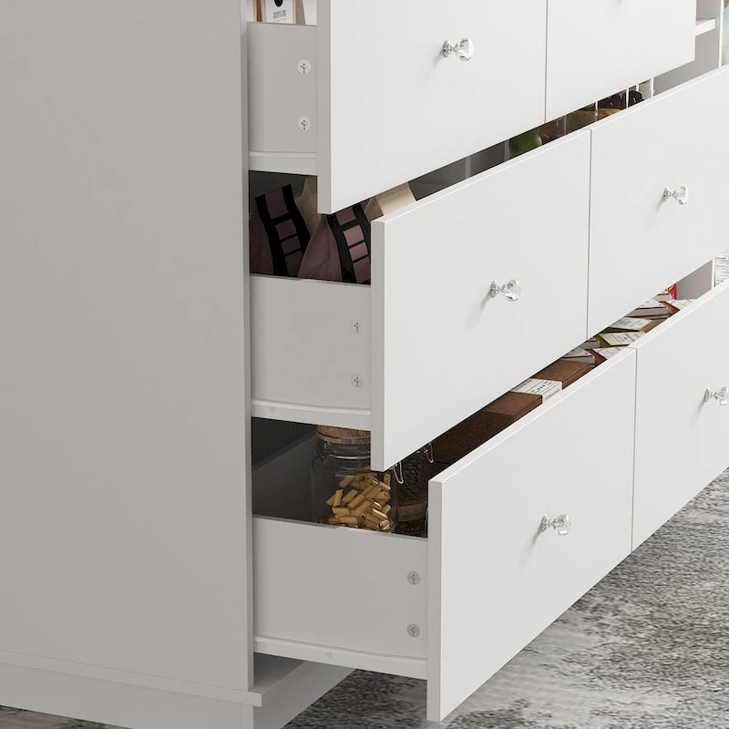 Bahut blanc avec de nombreux compartiments de rangement pour la maison moderne - 63