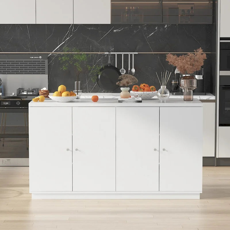 Bahut blanc avec de nombreux compartiments de rangement pour la maison moderne - 63