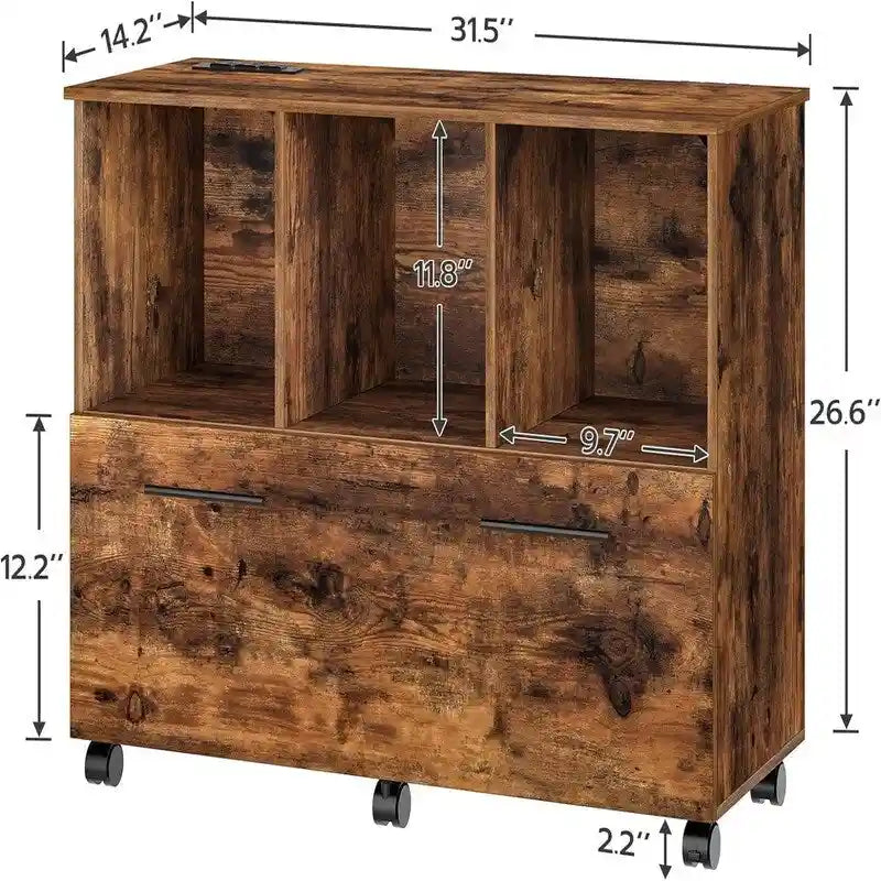 Classeur mobile latéral avec station de recharge – 36P x 80L x 67,5H cm