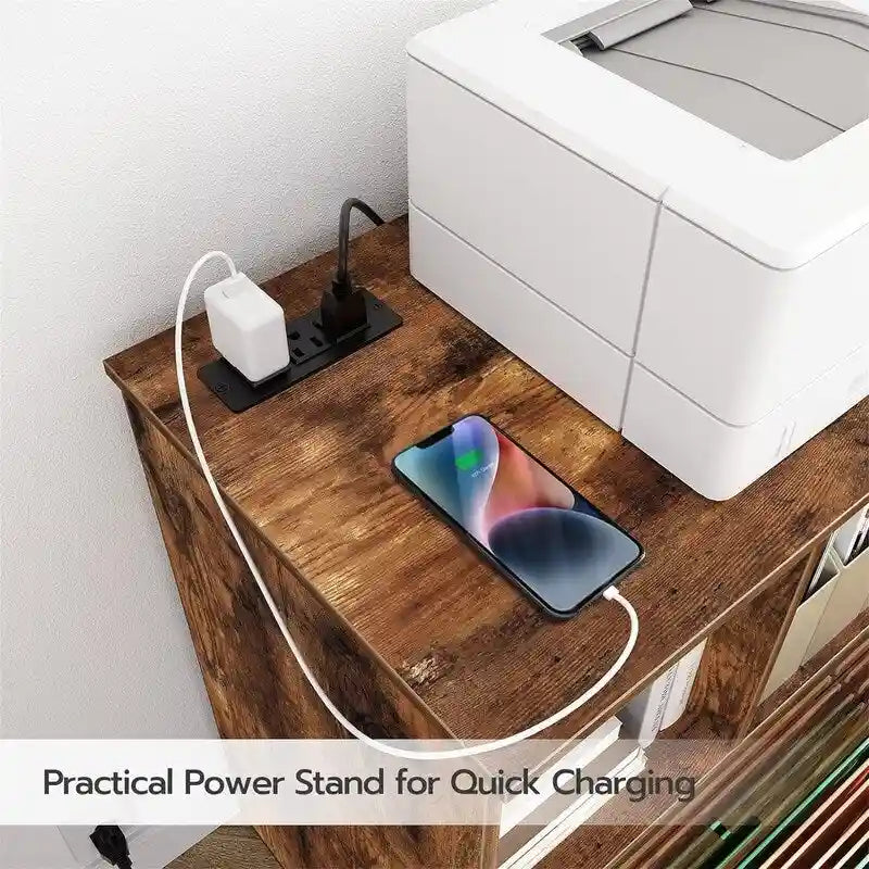 Classeur mobile latéral avec station de recharge – 36P x 80L x 67,5H cm